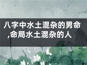 八字中水土混杂的男命,命局水土混杂的人