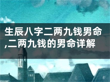 生辰八字二两九钱男命,二两九钱的男命详解