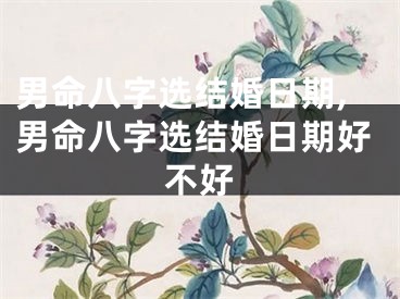 男命八字选结婚日期,男命八字选结婚日期好不好