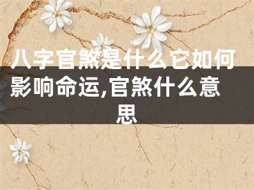 八字官煞是什么它如何影响命运,官煞什么意思