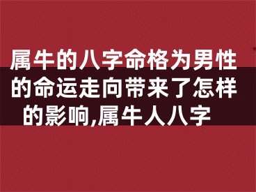 属牛的八字命格为男性的命运走向带来了怎样的影响,属牛人八字