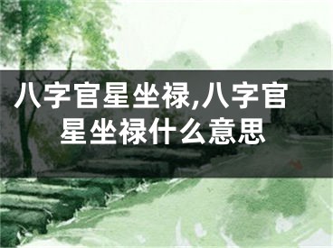 八字官星坐禄,八字官星坐禄什么意思