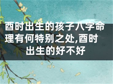 酉时出生的孩子八字命理有何特别之处,酉时出生的好不好