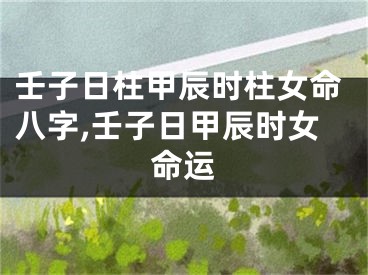 壬子日柱甲辰时柱女命八字,壬子日甲辰时女命运
