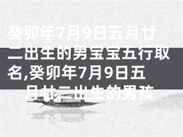 癸卯年7月9日五月廿二出生的男宝宝五行取名,癸卯年7月9日五月廿二出生的男孩