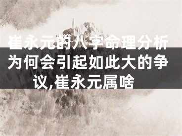 崔永元的八字命理分析为何会引起如此大的争议,崔永元属啥
