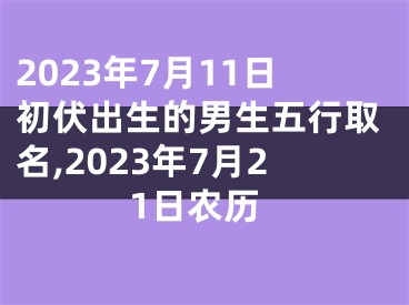 2023年7月11日初伏出生的男生五行取名,2023年7月21日农历