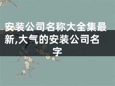 安装公司名称大全集最新,大气的安装公司名字