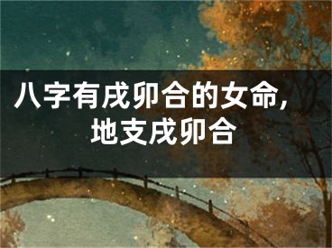 八字有戌卯合的女命,地支戌卯合