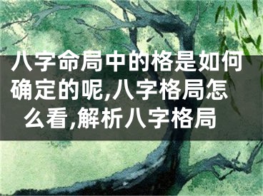 八字命局中的格是如何确定的呢,八字格局怎么看,解析八字格局