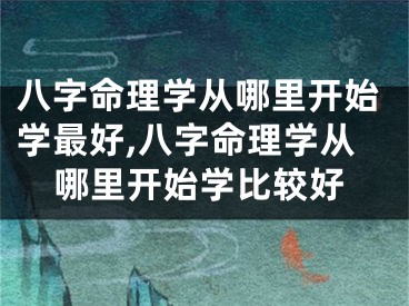 八字命理学从哪里开始学最好,八字命理学从哪里开始学比较好