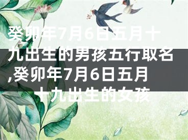 癸卯年7月6日五月十九出生的男孩五行取名,癸卯年7月6日五月十九出生的女孩