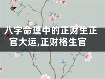 八字命理中的正财生正官大运,正财格生官