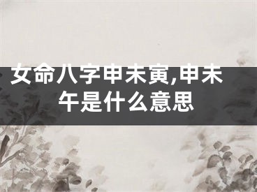 女命八字申未寅,申未午是什么意思