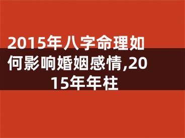 2015年八字命理如何影响婚姻感情,2015年年柱
