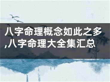 八字命理概念如此之多,八字命理大全集汇总