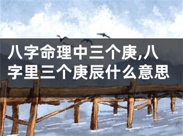 八字命理中三个庚,八字里三个庚辰什么意思