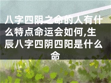 八字四阴之命的人有什么特点命运会如何,生辰八字四阴四阳是什么命