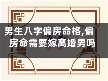 男生八字偏房命格,偏房命需要嫁离婚男吗