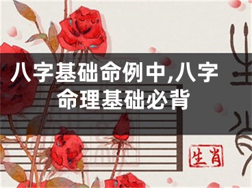 八字基础命例中,八字命理基础必背
