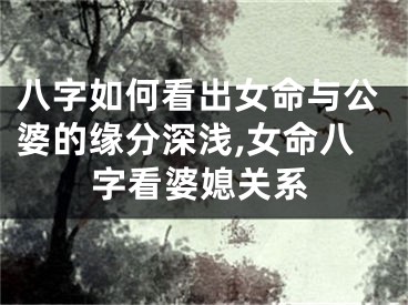 八字如何看出女命与公婆的缘分深浅,女命八字看婆媳关系