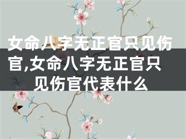 女命八字无正官只见伤官,女命八字无正官只见伤官代表什么