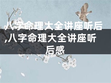 八字命理大全讲座听后,八字命理大全讲座听后感
