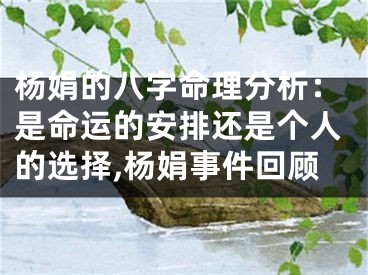 杨娟的八字命理分析：是命运的安排还是个人的选择,杨娟事件回顾