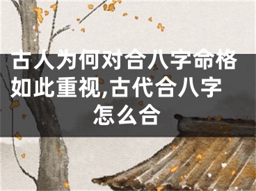 古人为何对合八字命格如此重视,古代合八字怎么合