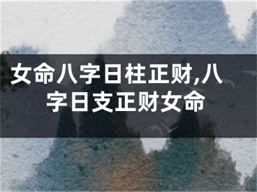 女命八字日柱正财,八字日支正财女命