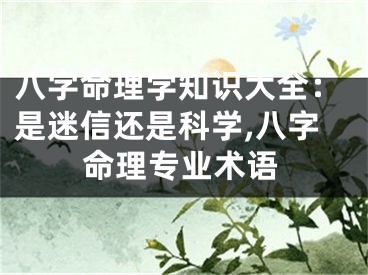 八字命理学知识大全：是迷信还是科学,八字命理专业术语