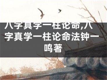 八字真学一柱论命,八字真学一柱论命法钟一鸣著