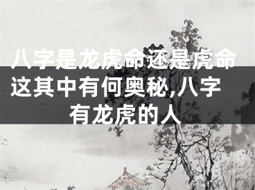 八字是龙虎命还是虎命这其中有何奥秘,八字有龙虎的人