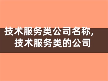 技术服务类公司名称,技术服务类的公司
