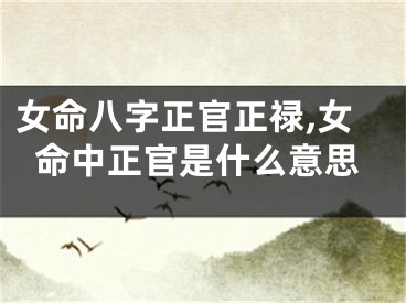 女命八字正官正禄,女命中正官是什么意思