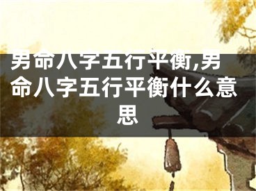 男命八字五行平衡,男命八字五行平衡什么意思