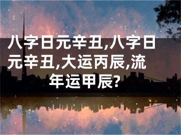 八字日元辛丑,八字日元辛丑,大运丙辰,流年运甲辰?