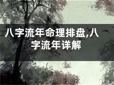 八字流年命理排盘,八字流年详解