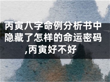 丙寅八字命例分析书中隐藏了怎样的命运密码,丙寅好不好