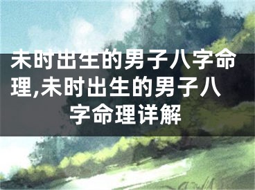 未时出生的男子八字命理,未时出生的男子八字命理详解