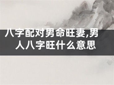 八字配对男命旺妻,男人八字旺什么意思