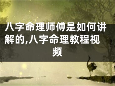 八字命理师傅是如何讲解的,八字命理教程视频
