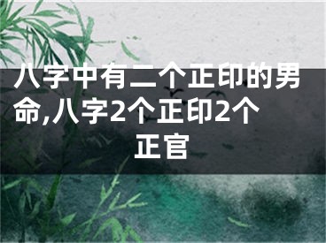 八字中有二个正印的男命,八字2个正印2个正官