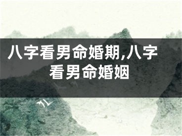八字看男命婚期,八字看男命婚姻