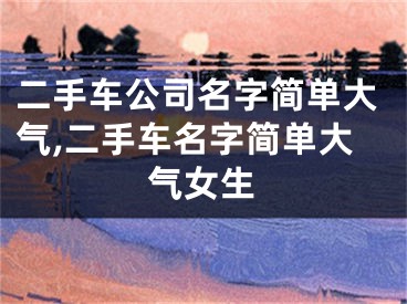 二手车公司名字简单大气,二手车名字简单大气女生