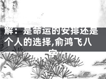俞帆的命理八字解析详解：是命运的安排还是个人的选择,俞鸿飞八字