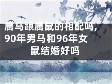属马跟属鼠的相配吗,90年男马和96年女鼠结婚好吗
