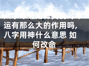 八字命理用神真的对命运有那么大的作用吗,八字用神什么意思 如何改命