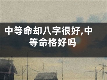 中等命却八字很好,中等命格好吗