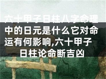 六十甲子日柱八字命理中的日元是什么它对命运有何影响,六十甲子日柱论命断吉凶
